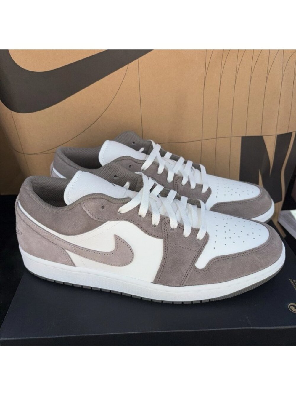 NEW Nike Air Jordan 1 Low Olive Gray Enigma Stone 553558-046 Men Size 13